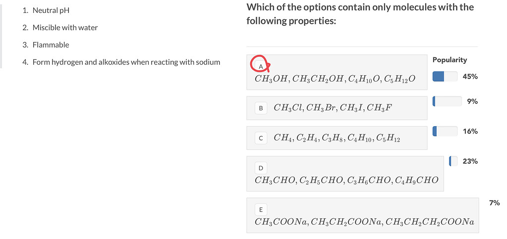 Match Each Condition Using The Molecular Formula Practice Question