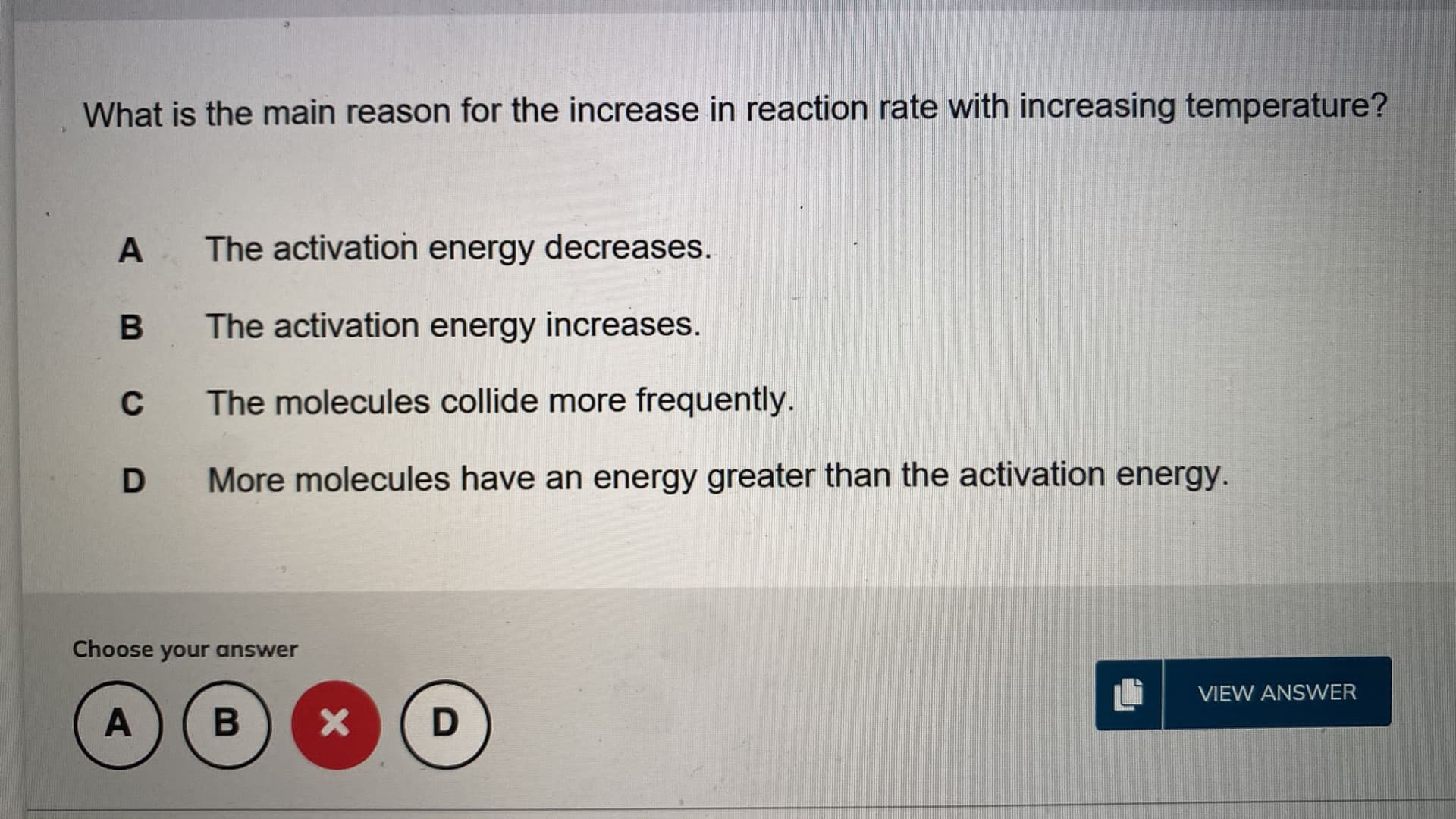 Reaction Rate And Temperature Practice Question Solving